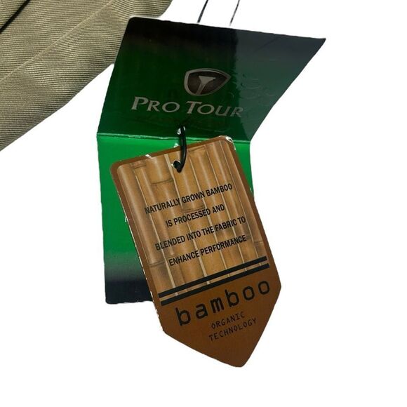 NWT 38x29 Pro Tour Men’s Golf Pants Pleated Khaki Moisture Wicking UV Protection - Picture 6 of 9